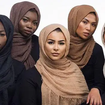 

Monochrome silk scarf long shawls pashmina Muslim scarves Islamic headscarf hijab wrap
