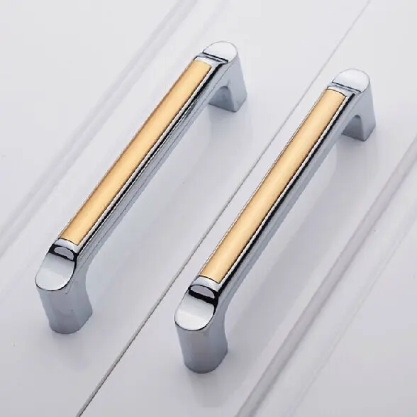 

5" modern fashion kitchen cabinet handles shiny silver dresser pull128mm drawer cupbord wardrobe furniture handle pull knob