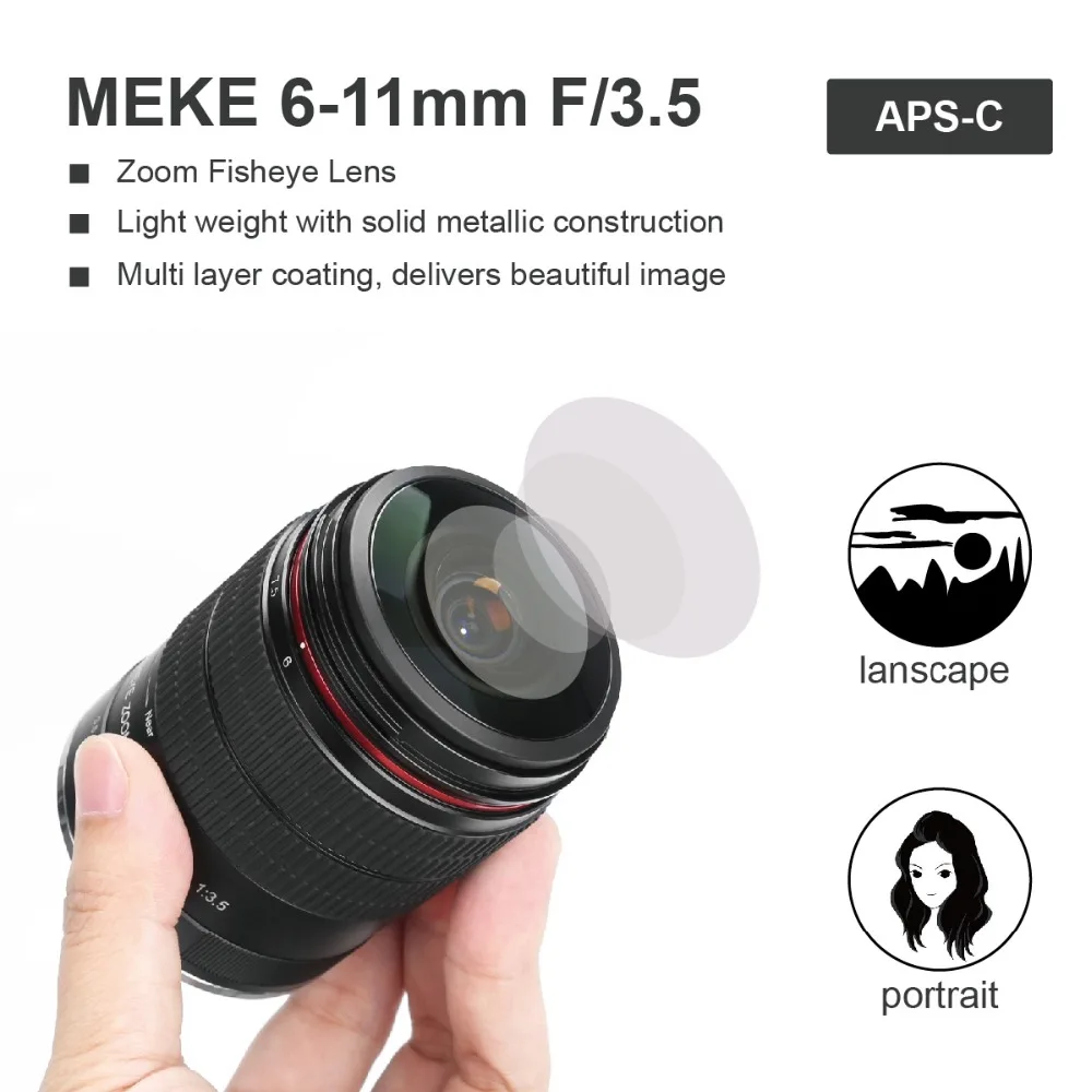 Meike 6 11 мм ультра широкий F3.5 зум Рыбий глаз объектив для всех Canon EOS EF крепление DSLR