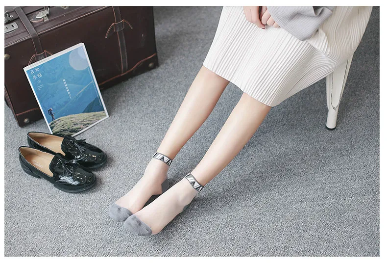 NDUCJSI классические женские Дамские носки прозрачные сетчатые стеклянные шелковые ультратонкие прозрачные носки кристально кружевные