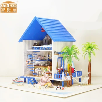 

Furniture DIY Doll House Wodden Miniatura Doll Houses Furniture Kit DIY Puzzle Assemble Dollhouse Toys For Children gift A029