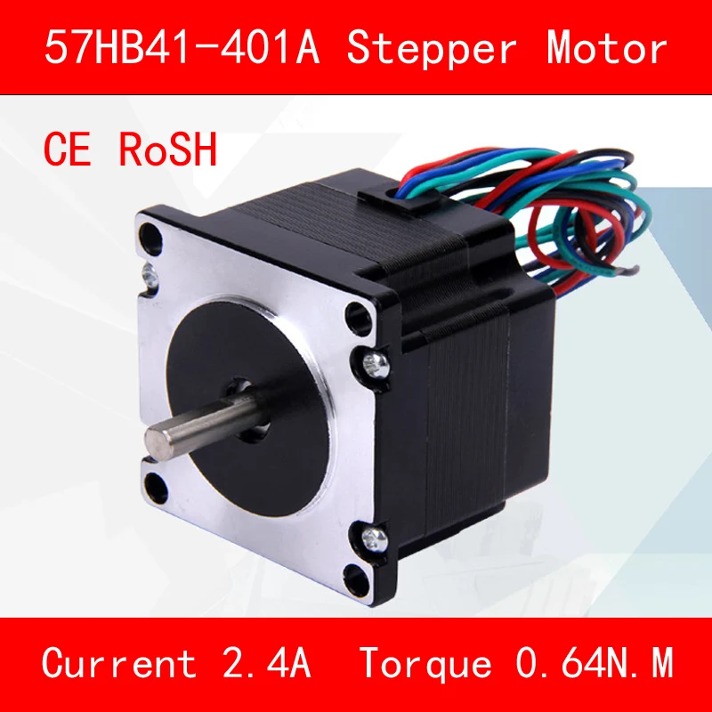 

Jtengsys CE ROSH 57HB41-401A Stepper motor torque 0.64N.M Phase current 2.4A for automation equipment 3d printer cnc