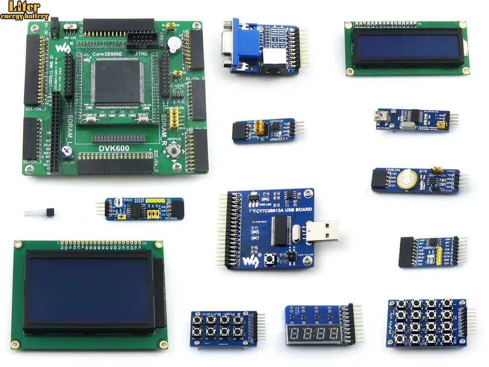 XILINX XC3S500E Spartan-3E FPGA оценочная плата развития+ LCD1602+ LCD12864+ 12 модуль = Open3S500E посылка B