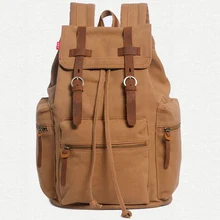 Мода, винтажный кожаный холщовый мужской рюкзак Crazy Horse, женский рюкзак для девочки-подростка, Холщовый школьный рюкзак, дорожная сумка