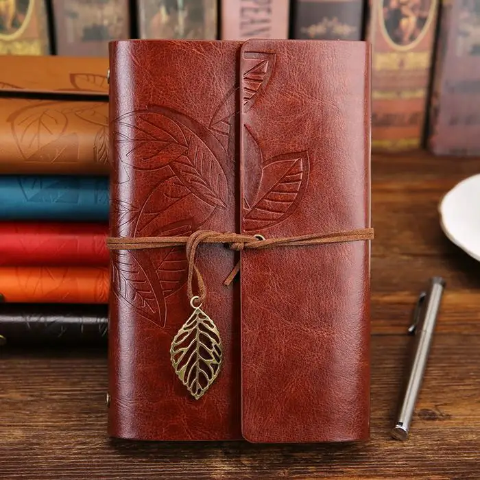 

Vintage Travelers Notebook Diary Notepad PU Leather Spiral Literature Note Book Paper Journal Planners School Stationery Gift