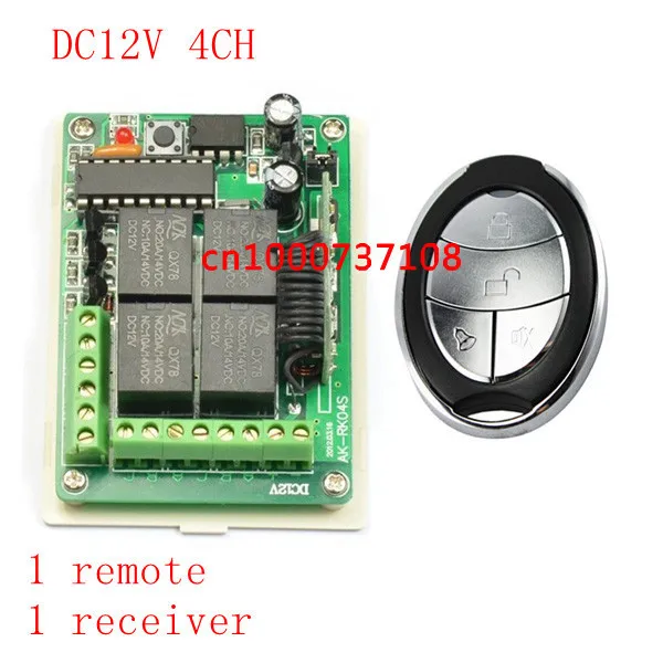 

Learning Code DC 12V 10A 4 Channels RF Wireless Remote Control Switch Systems Receiver * Transmitter RF radio switch