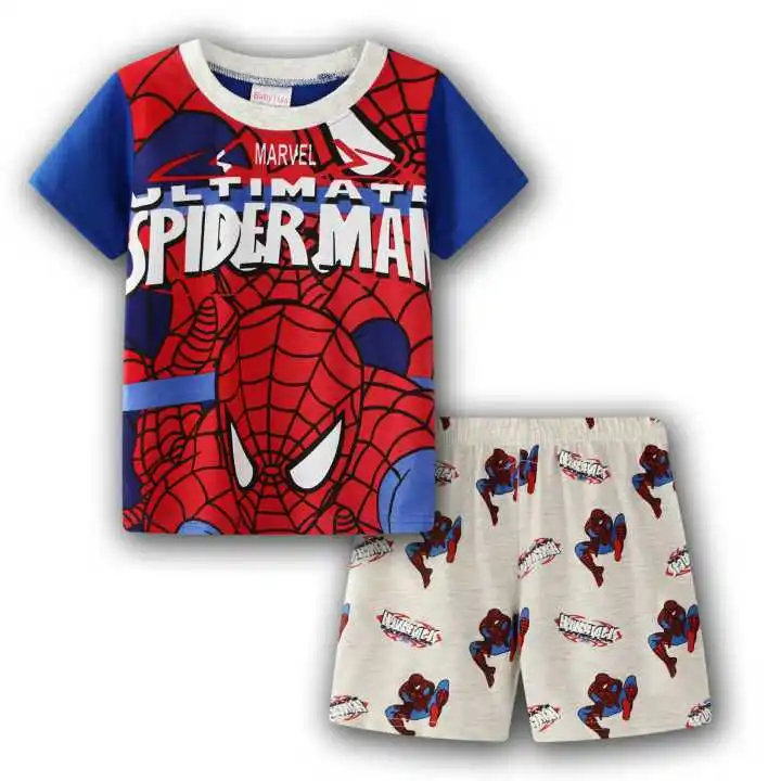 

2019 Summer Baby boy garment spider-man Kids Clothes Cute Little Girls Clothing Set Casual Girls suit Children Clothing Set