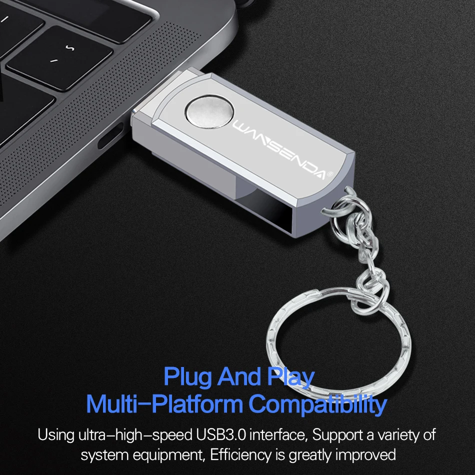 Новинка WANSENDA Usb 3 0 брелок USB флеш накопитель вращающийся 8 ГБ 16 32 64 Гб 128 256 Флешка