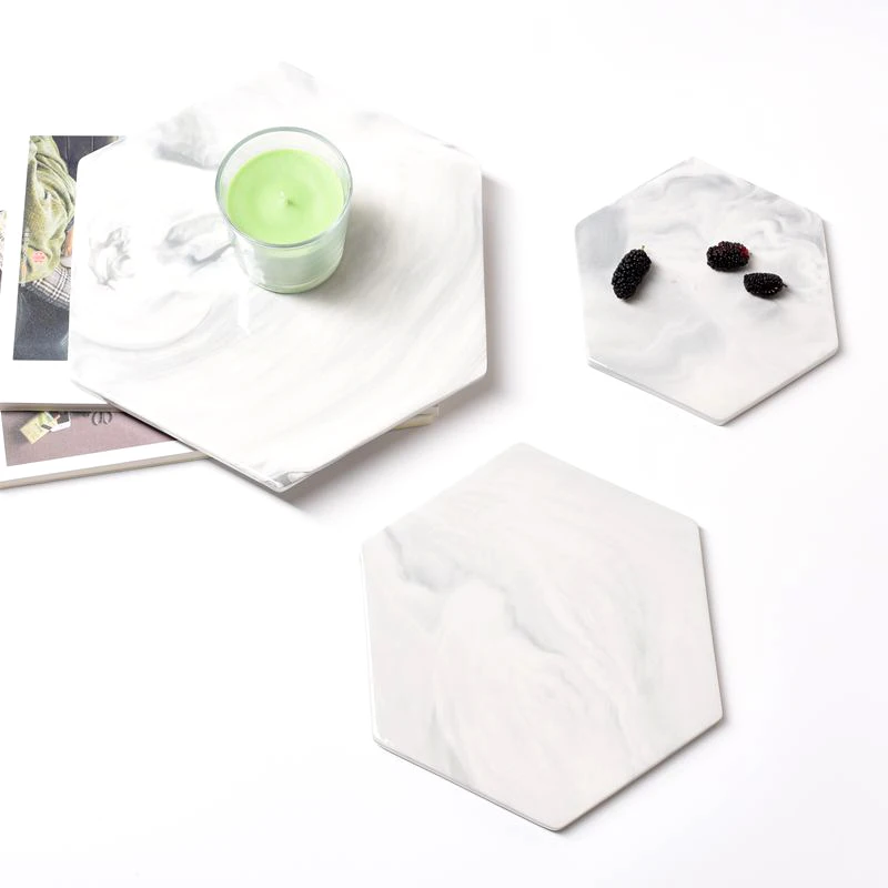 Marble Cheese Cutting Boards Decorative Ceramic Pastry Plate Serving Tray Chopper Chopping Coaster Mad Pad Gray Large Round ceramic dessert plates