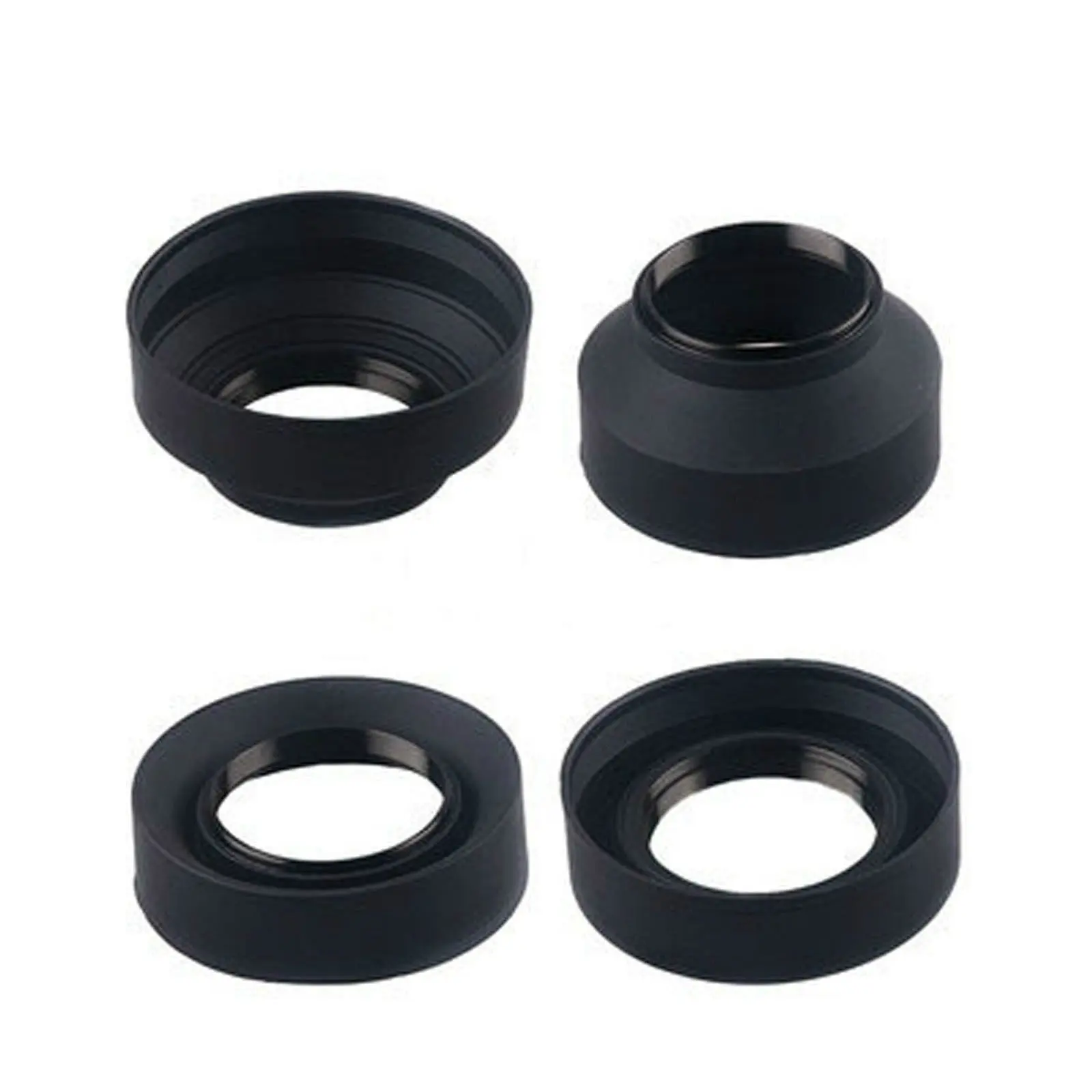 49mm Standard Universal 3in1 3 stage Collapsible Rubber Lens Hood for