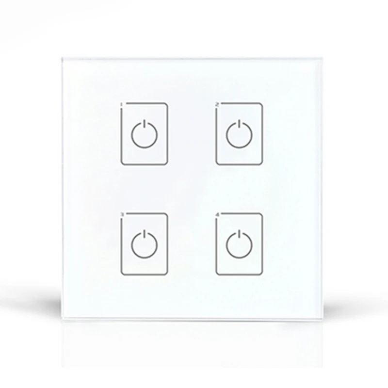 DA4 touch panel 4 roads on/off touch dimmer DALI series touch panel controller for led light wall controller 220V