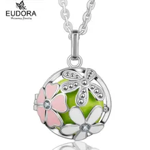 Silver Plated Copper Eudora Armonía Bola Bebé Bola Llamador Del Ángel Colgante Para Mujeres Embarazadas Flor Flotante Locket Colgantes