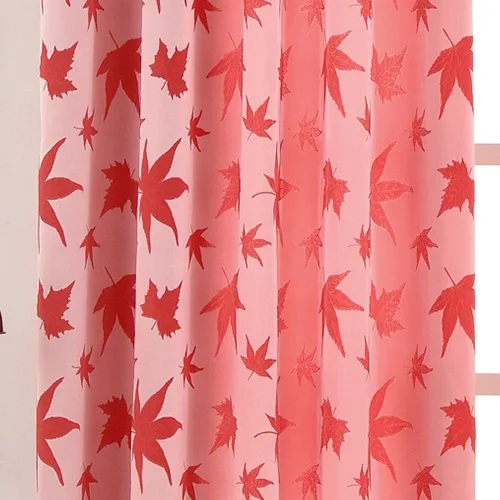 NAPEARL готовые короткие шторы клен жаккардовые шторы для кухни окна двери пасторальные современные капли полу тени элегантные панели - Цвет: Red