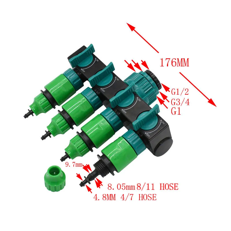Разветвитель для садового шланга водопровод 4 способ водопроводной воды сад водопроводной разъем 4/7 мм краны орошение шлангом 8/11 1 шт