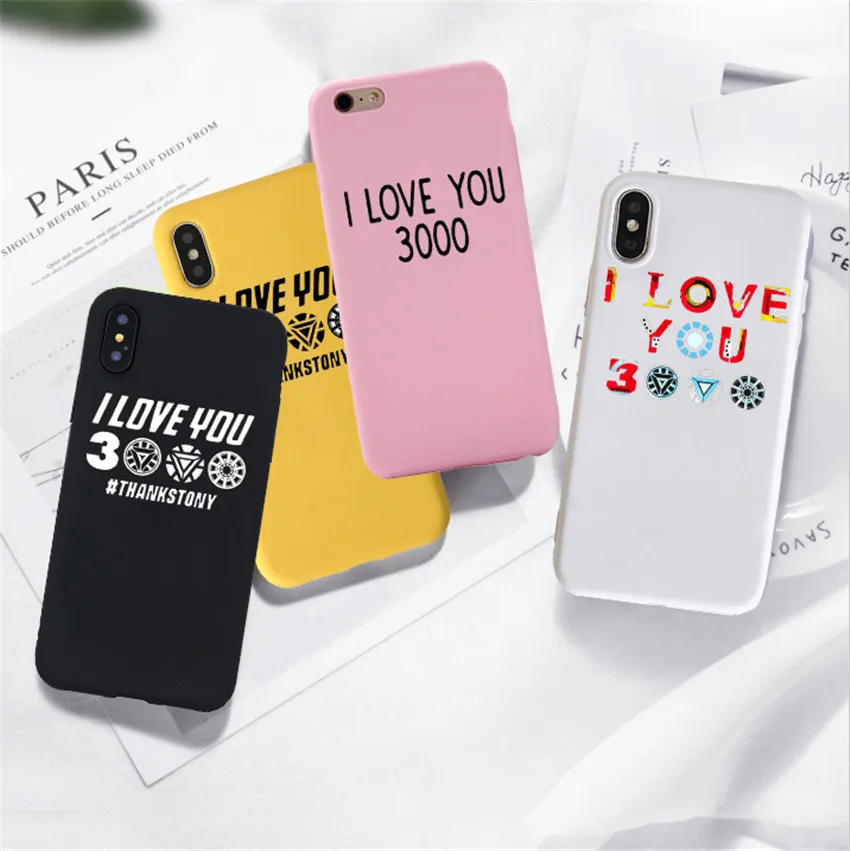 

Iron Man i love you 3000 phone Case For iPhone 7 6 6s Plus TPU Silicone Phone Cover case For iPhone 6S 6 8 Plus X XS Max XR Case