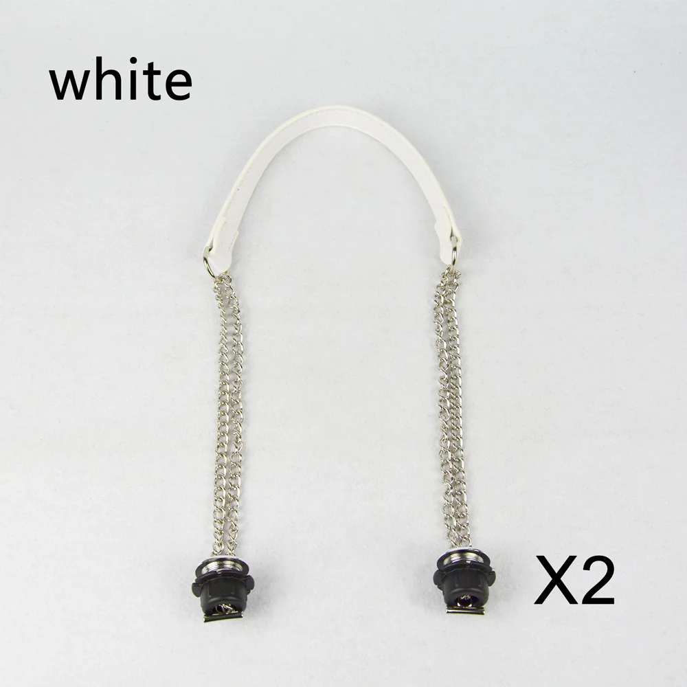 Новинка 1 пара Obag Серебряная длинная двойная цепь с металлическим покрытием винт для OBag O сумка женская сумка через плечо - Цвет: White