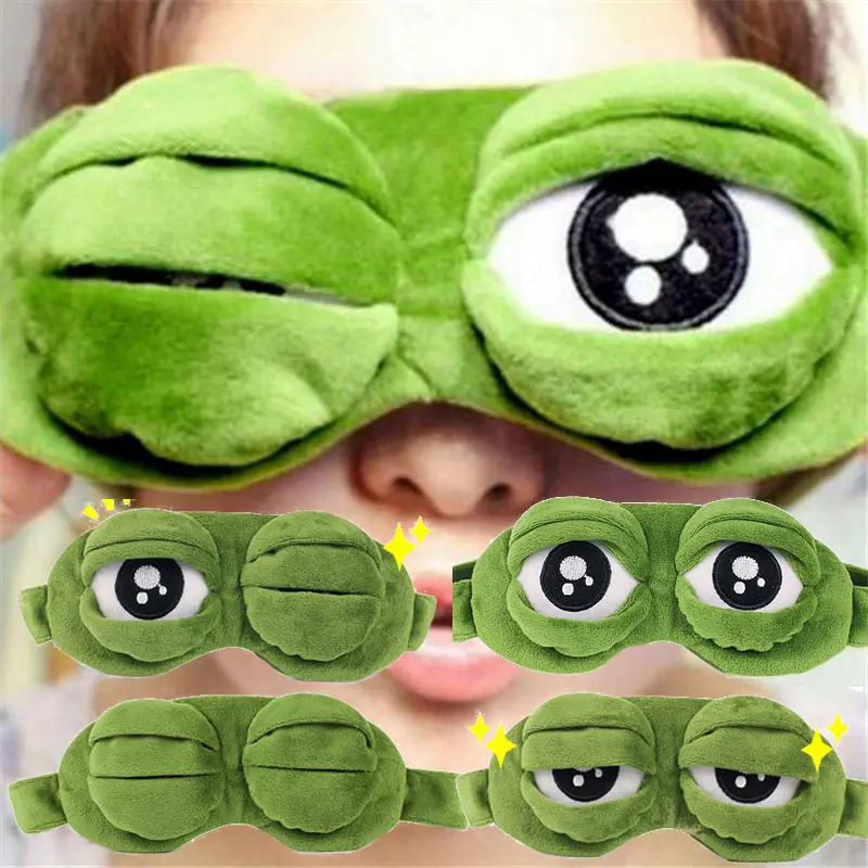 Мягкая 3D маска для глаз с повязкой на глаза в стиле лягушки унисекс, для отдыха в путешествии, для сна