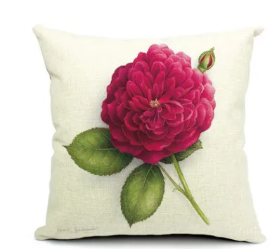 

Car Neck Rests Pillow Bolster Headrest Support Cushion Seat Cover cotton linen rose