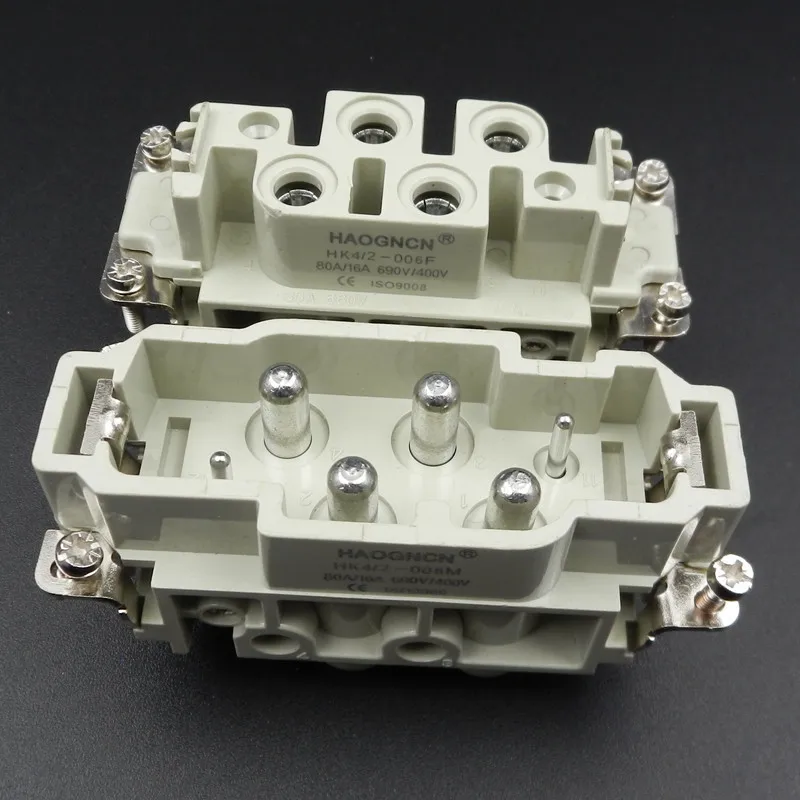 HDC HK 4/2 006M/F Heavy Load Connector Within Core Socket Plug 6 Core