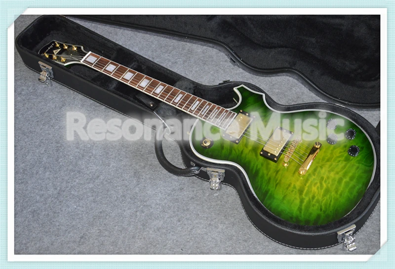 

Wholesale China Solid Guitar Body Suneye LP Custom Style Guitarra Electric With Gold Hardware & Black Guitar Case