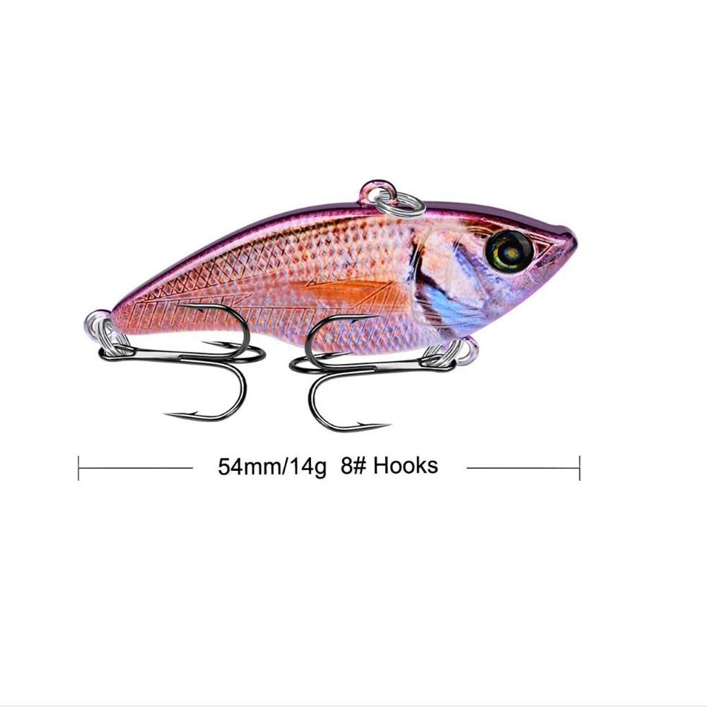 1 шт./лот Тонущая приманка VIB для зимней рыбалки 54 мм/14 г Pesca 8 # крючки рыболовный