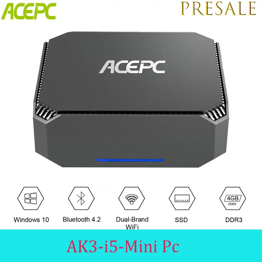 

ACEPC CK3 Intel Core i5 4200U Mini PC Windows 10 Pro Computer 1.6GHZ WIFI2.4G&5G HDMI DP VGA PC Mini for Gaming