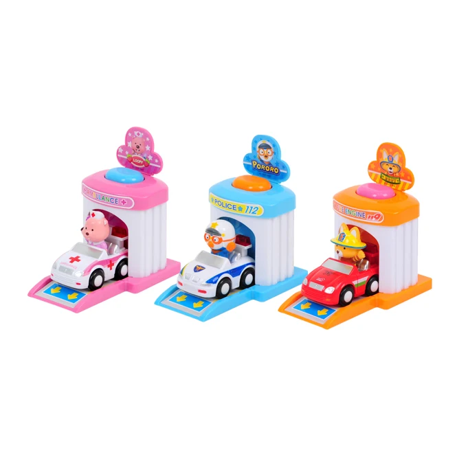 Izone корейский PORORO детская игрушка автомобиль эжекция автомобиль привод игрушечный набор полицейского автомобиля, скорой помощи пожарная машина