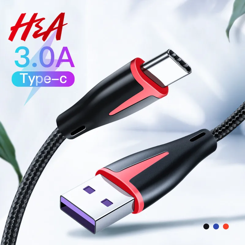 

H&A USB Type C Cable For Xiaomi Redmi Note 7 USB-C Mobile Phone Fast Charging Type-C Cable for Samsung Galaxy S9 S8 Plus