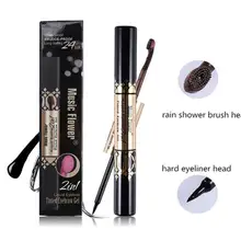 Бренд Music Flower Eyes Макияж черная жидкая подводка для глаз карандаш+ тонированный гель для бровей 4 цвета крем для бровей дождь насадка для душа