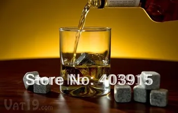 

free shipping 6pcs/set with velvet bag whisky rocks,whisky stones,beer stone,whisky ice stone,