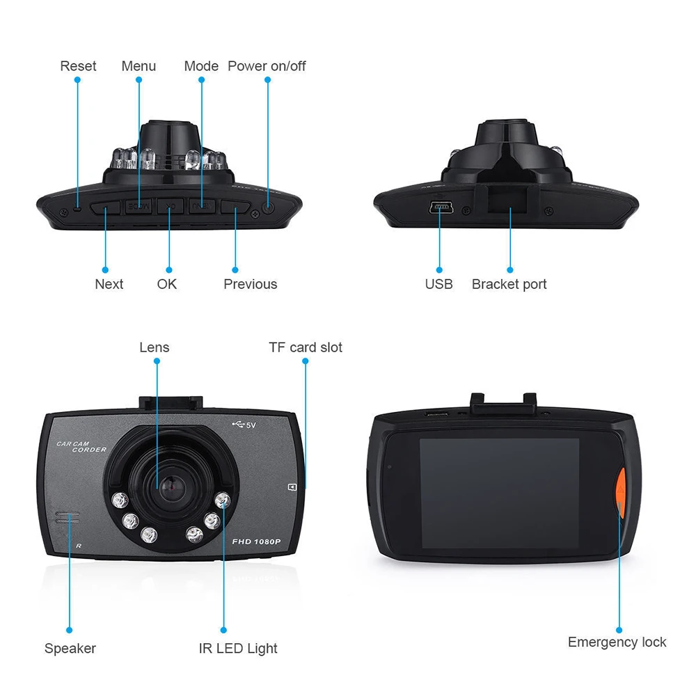 Tefanball, Автомобильный видеорегистратор, камера Full HD 1080 P, 140 градусов, видеорегистратор, видео регистраторы для автомобилей, ночное видение, g-сенсор, видеорегистратор