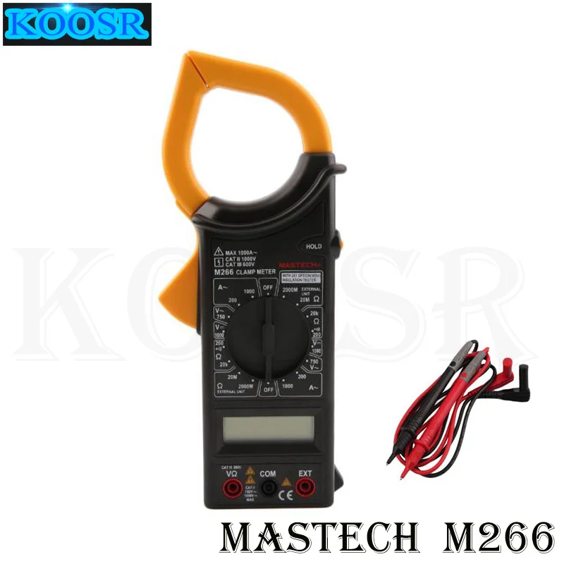 

MASTECH M266 Digital AC Clamp Meter AC/DC Voltage AC1000A Current Resistance Frequency Tester with temperature measurement