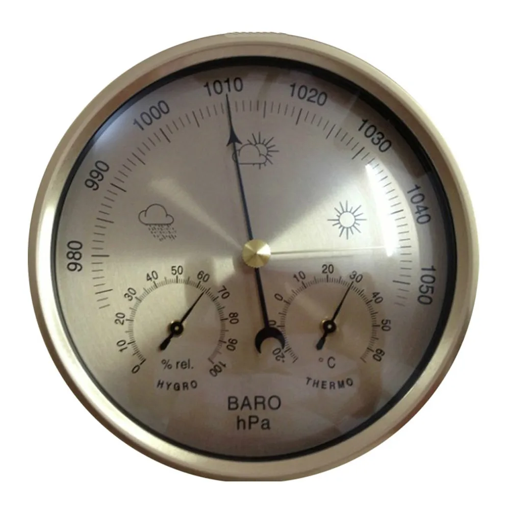 No Battery operated Aneroid Barometer Hygrometer Thermometer 132mm
