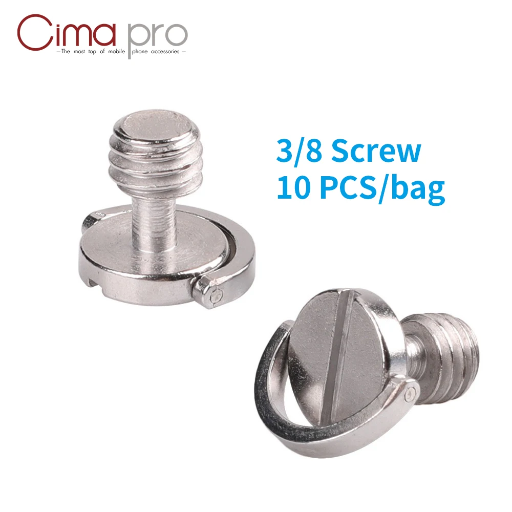 

3/8 Screw 10 pcs 3/8 Tripod Quick Release Plate Mount Stainless Steel D-Ring Screw for Digital Camera DSLR Manfrotto Gitzo