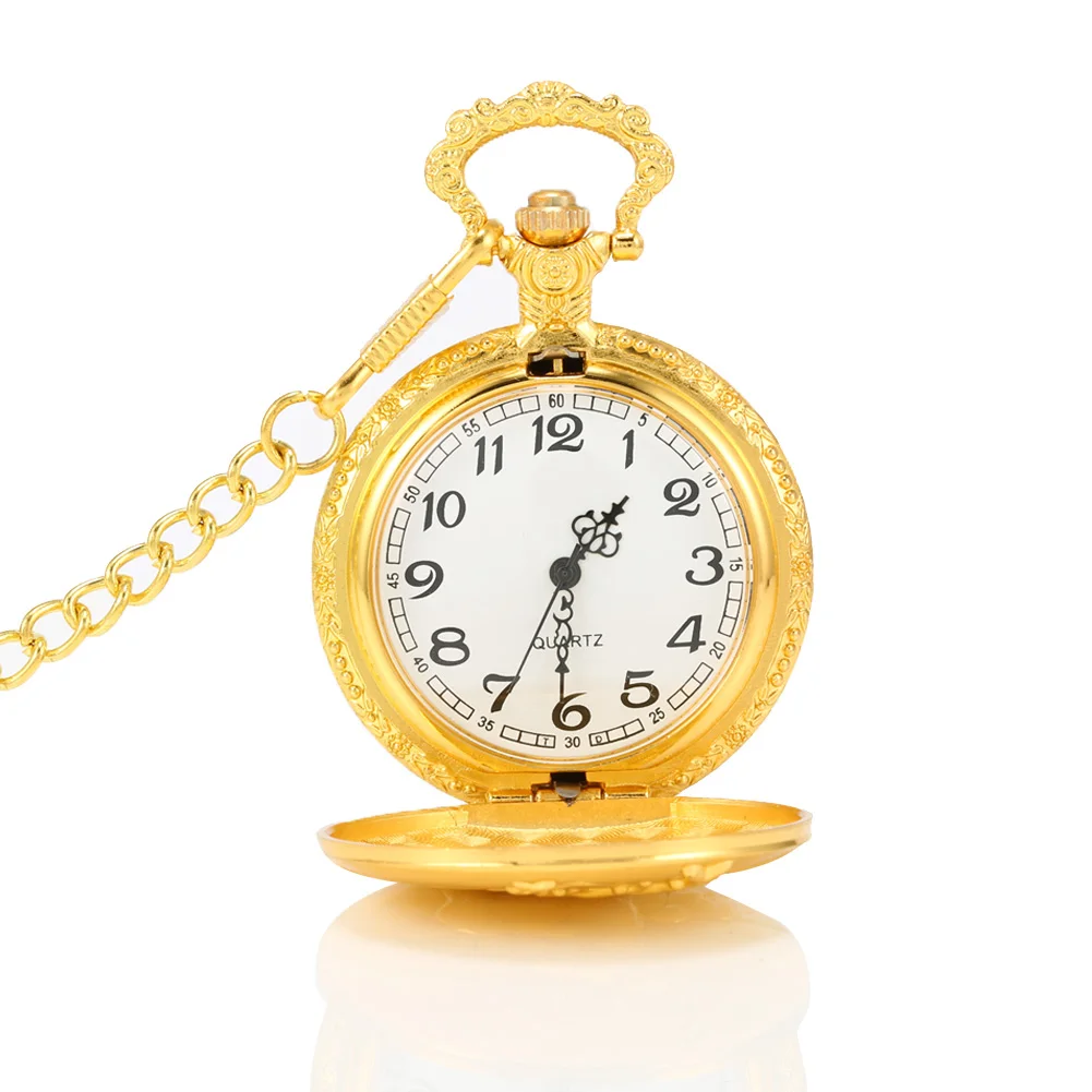 Gold Pocket Watch Animal Elk Deer Quartz Mechanical Watch Pendant