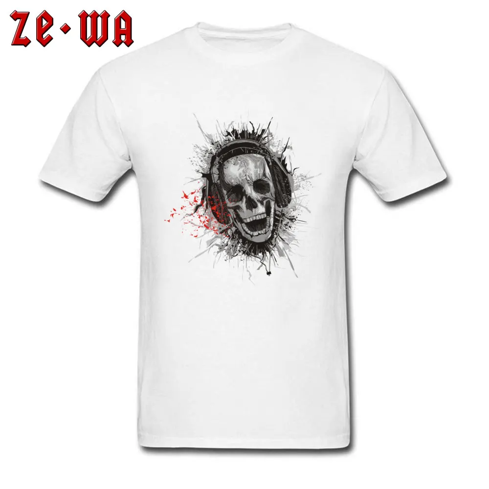death music Fashionable Short Sleeve Classic T Shirt All Cotton O-Neck Mens Tops Shirt Printed On Tee-Shirts Labor Day death music white