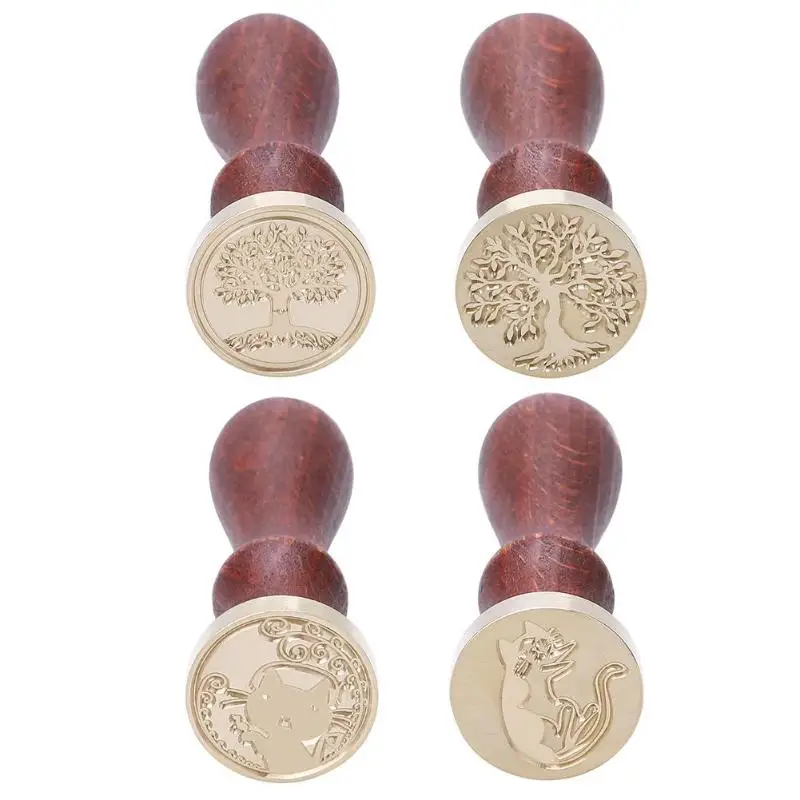  1PC Retro Sealing Wax Stamp Wood Handle Stamps for Greeting Birthday Wedding Invitation Decorative  - 32900351502