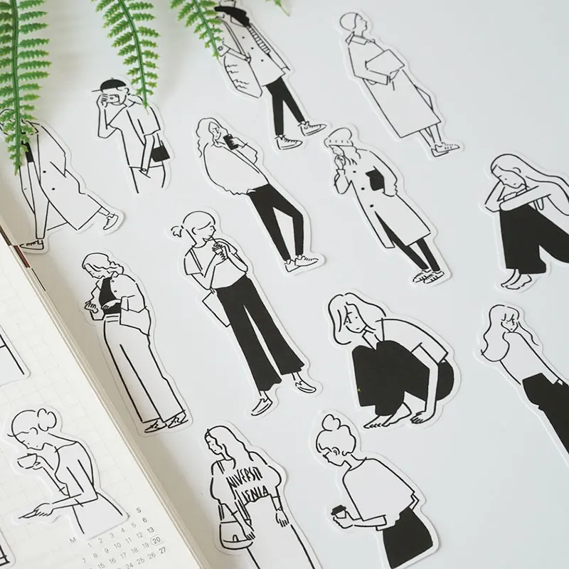Cartoon Stickers DIY scrapbooking simple Salt Personal Life Series album journal happy planner decorative