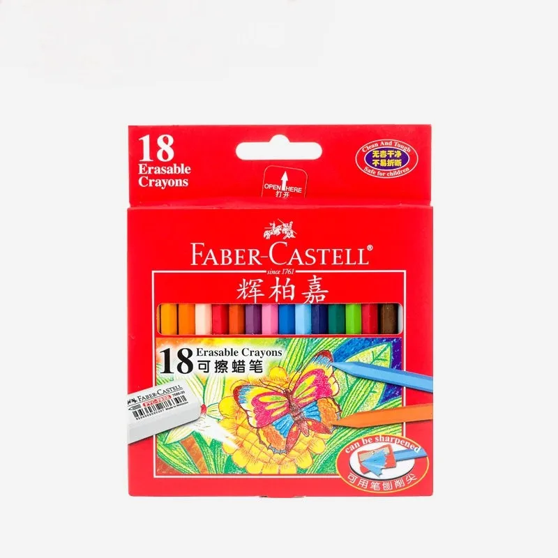 Faber Castell со стирающимися чернилами масляная пастель шестиугольная 12/18/24 цвета комплект воск для рисования Мелки школьные канцелярские товары для рукоделия