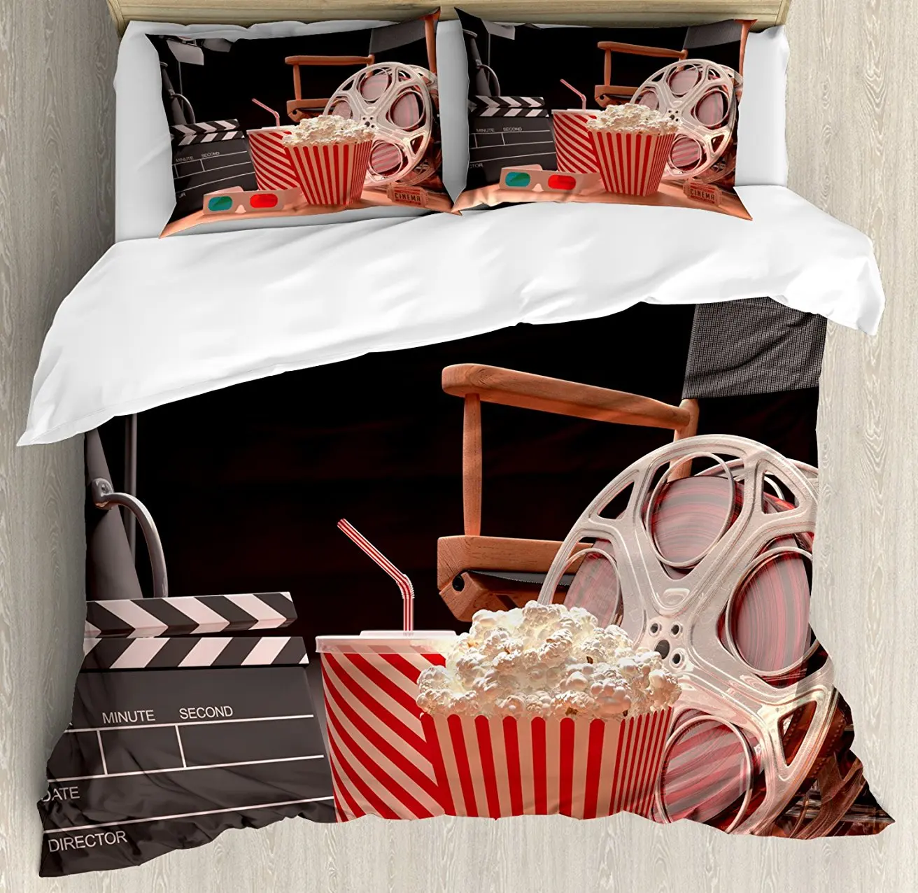 Movie Theater Duvet Cover Set Objects Of The Film Industry