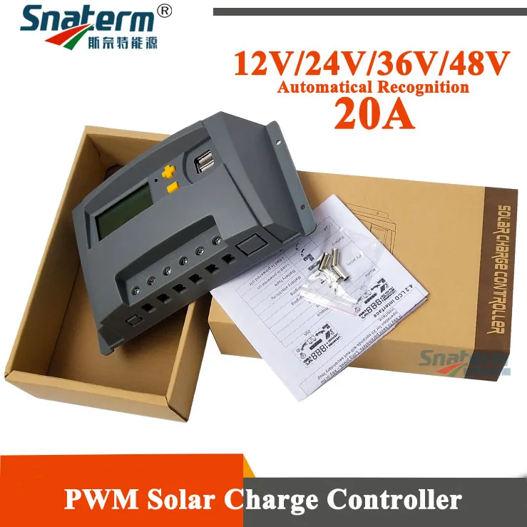 Высококачественные 20A 12 В/24 В/36 В/48 В автоматическая работа PWM PV солнечные