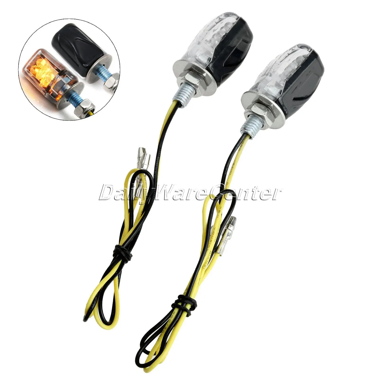 2x Motorcycle Led Turn Signal Indicator Light font b Lamp b font 6 LED Amber Light