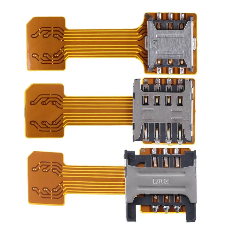 

Hybrid Double Dual SIM Card Micro SD Adapter For forAndroid Phone Extender Nano Mic