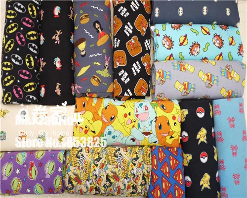150*50 см Мультфильм Вязание эластичная блузка Ткань для шитья и рукоделия материал ручной работы для детей хлопковое постельное бельё