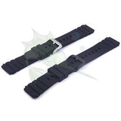 Premium Silicone Black Watch Strap - High-Performance Replacement Watchband for Diving & Sports Watches (Silver Buckle)