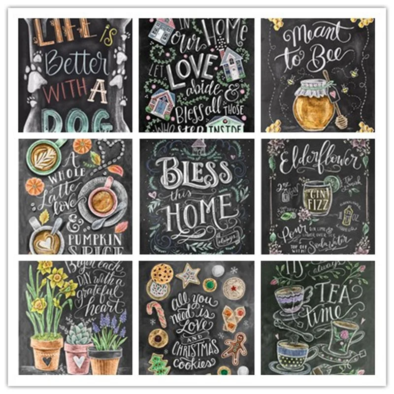 

Diamond Embroidery Diy Diamond Painting Cartoon Text Words Kirin Paintings Cross Stitch Rhinestone Diamond Mosaic Decoration KBL