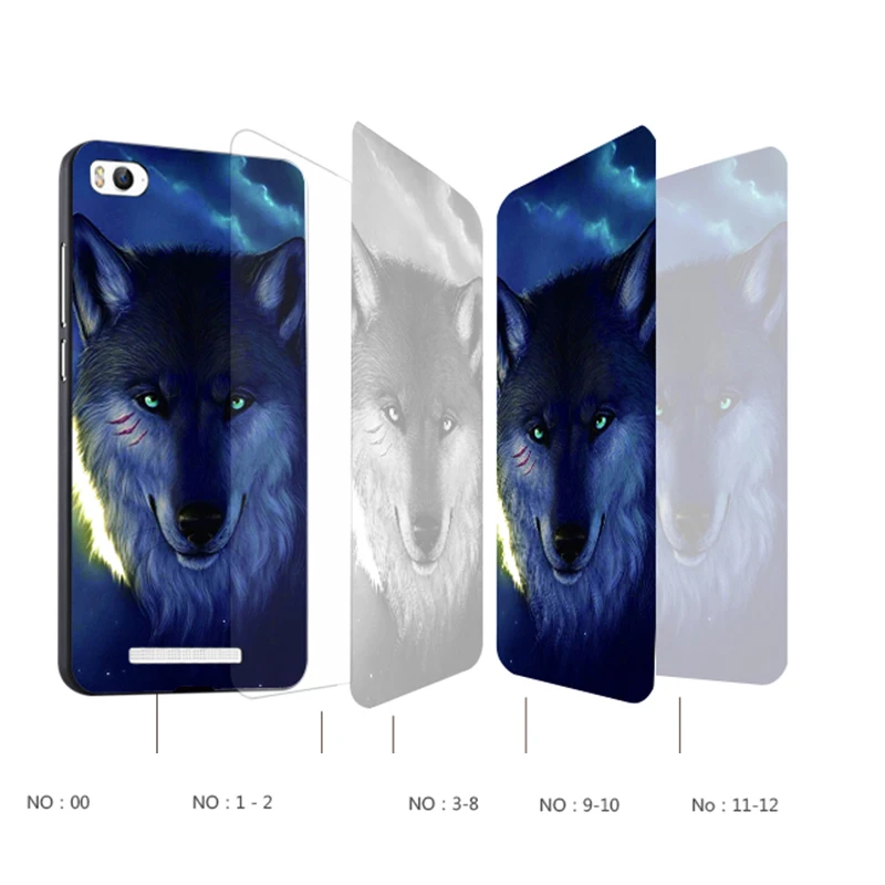 Xiaomi Mi4c Case Original Cover for Xiaomi Mi4c Case Cover Skin Wolf Fish Skull mi4c Fundas 100% 3