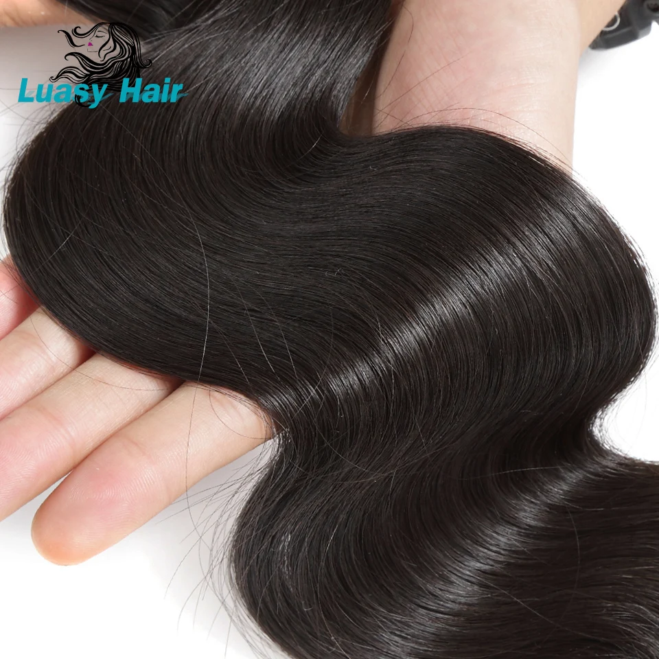 Luasy Hair Body Wave Brazilian Hair Weave Bundles 8-28inch Virgin Hair 1/3/4 Bundles Deals Human Hair Weave Extensions