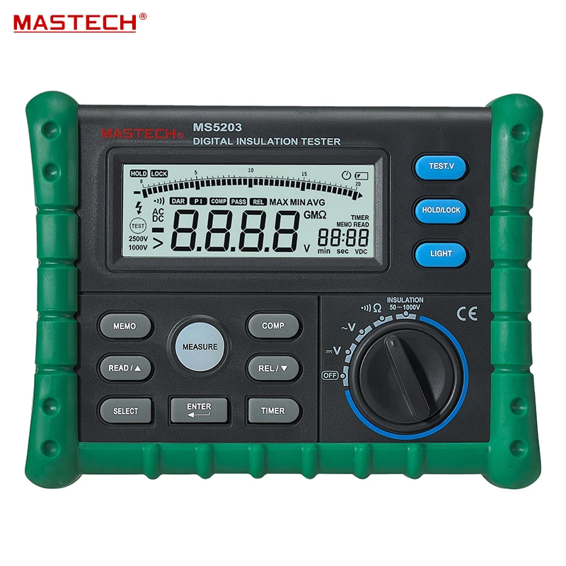 

MS5203 Insulation Resistance Meters Digital Megger Meter Earth Impedance Tester Megohmmeter Digital Analog Multimeter