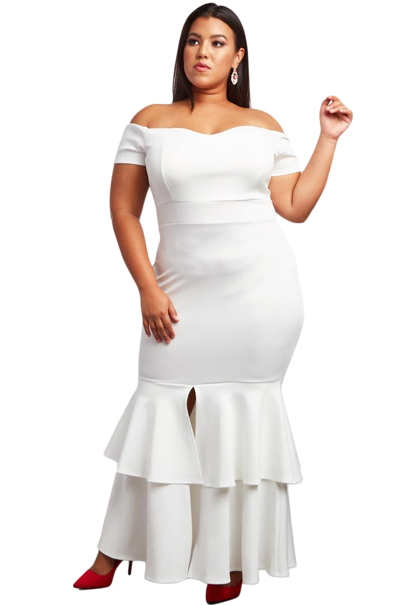 White-My-Everything-Plus-Size-Mermaid-Dress-LC610947-1-1
